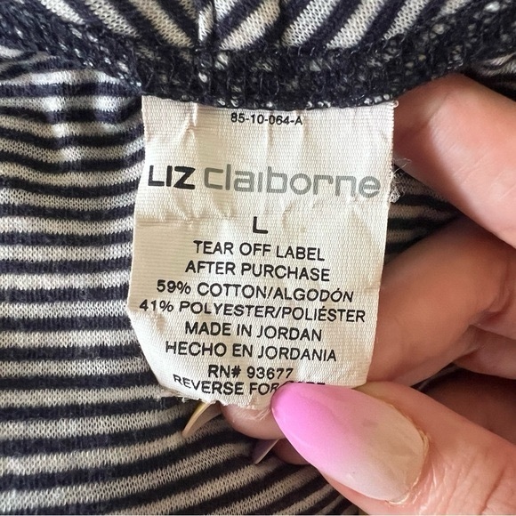 Womens Navy Blue and White Striped Slouchy Cardigan  Size Large - Picture 7 of 7